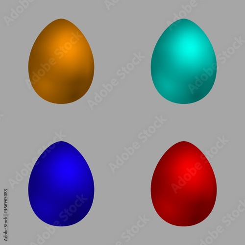 set of easter eggs