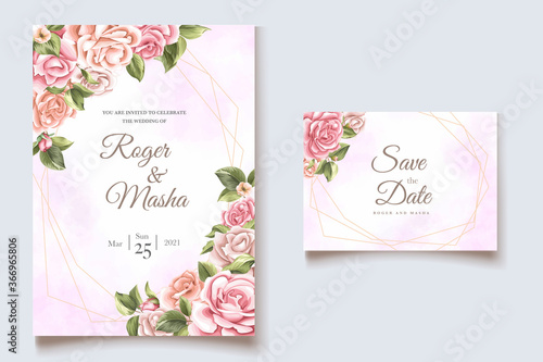 Wedding invitation template flowers © fendymetro