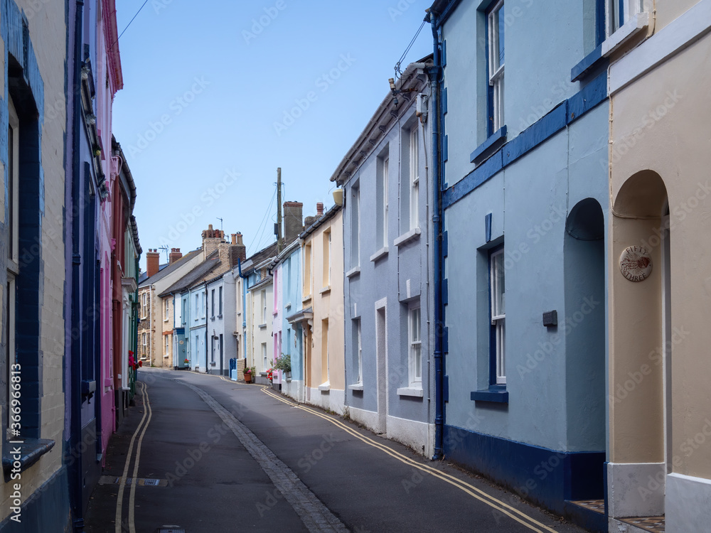 Picturesque street in Appledore, north Devon, UK.