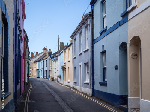 Picturesque street in Appledore, north Devon, UK.