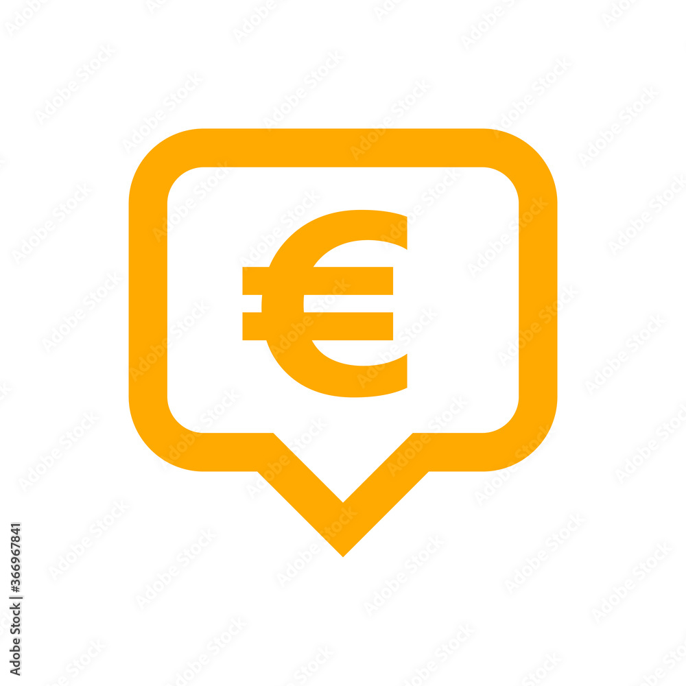 euro currency symbol in speech bubble square orange for icon, euro money for app symbol, simple flat euro money, currency digital euro coin for financial concept euro currency symbol in speech bubble square orange for icon, euro money for app symbol, simple flat euro money, currency digital euro coin for financial concept