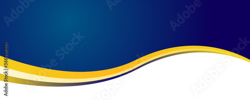 Abstract bright blue and yellow white curve wave business banner background