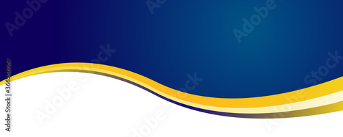 Abstract bright blue and yellow white curve wave business banner background