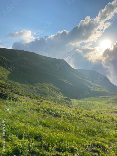 sunset in the mountains