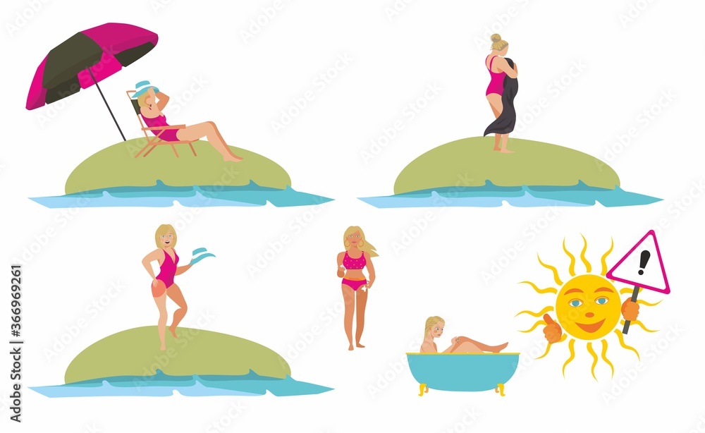Girl Sunbathing on the Beach Girl Sunbathing on the Beach