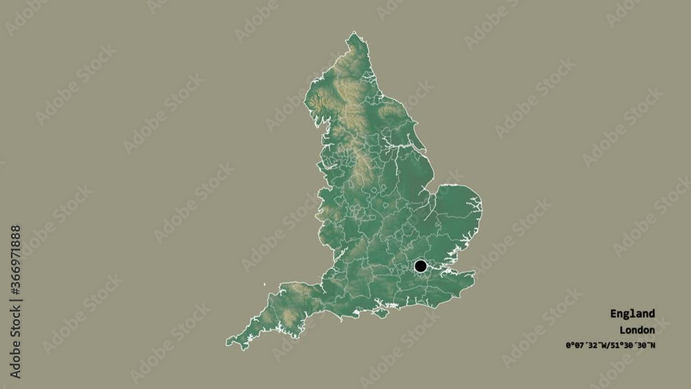 Northumberland, administrative county of England, with its capital, localized, outlined and zoomed with informative overlays on a relief map in the Stereographic projection. Animation 3D Northumberland, administrative county of England, with its capital, localized, outlined and zoomed with informative overlays on a relief map in the Stereographic projection. Animation 3D