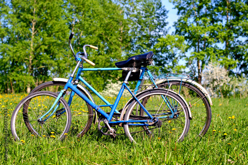 two old bicycle