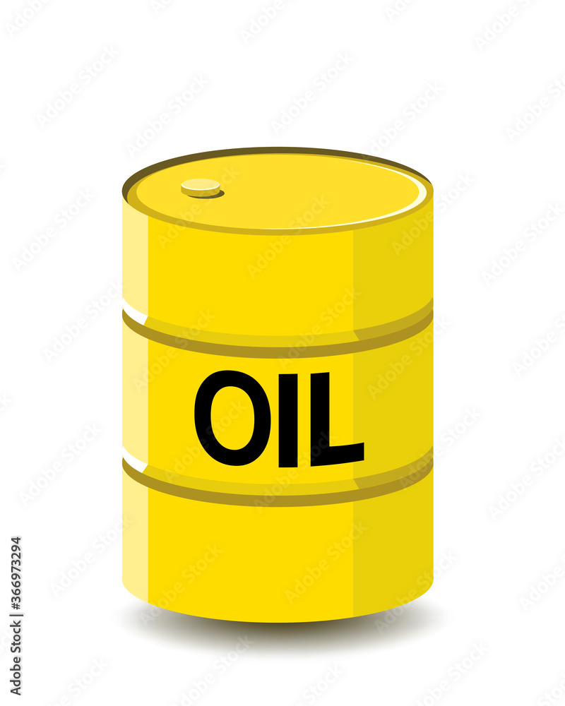 yellow oil barrel, isolated on white background, vector illustration yellow oil barrel, isolated on white background, vector illustration
