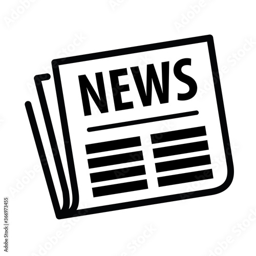 newspaper icon with news inscription, vector illustration 