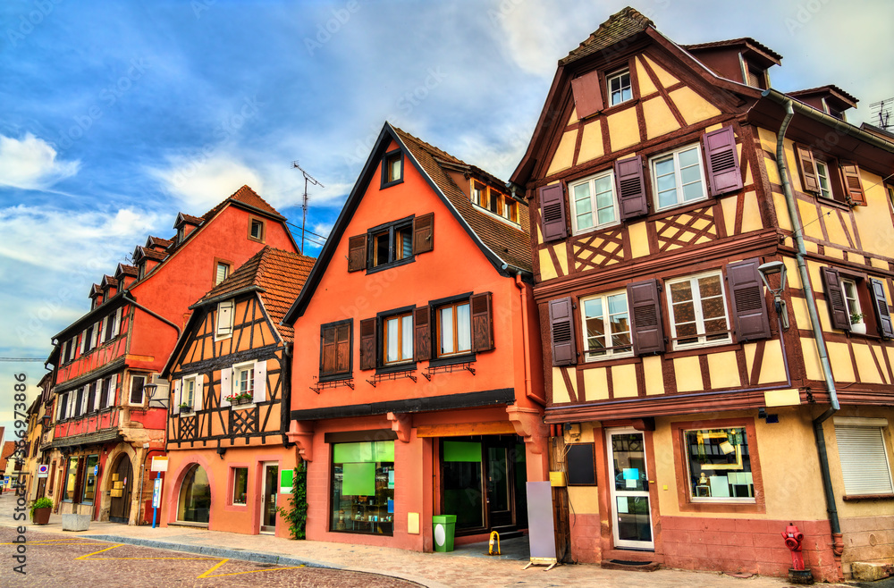 Fototapeta premium Traditional half-timbered houses in Obernai - Bas-Rhin, France