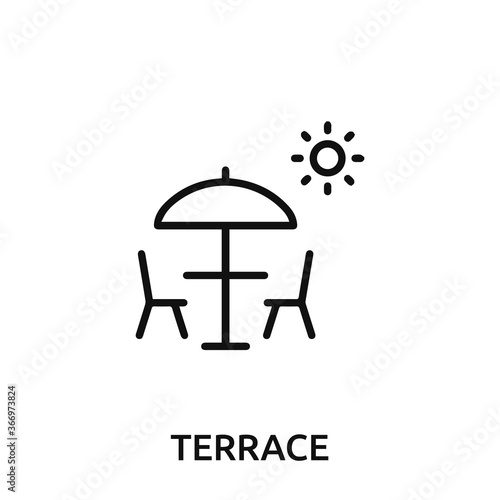 terrace icon vector. cafe sign symbol for modern design.