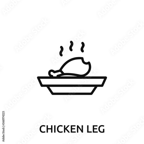 chicken leg icon vector. chicken leg sign symbol for modern design.