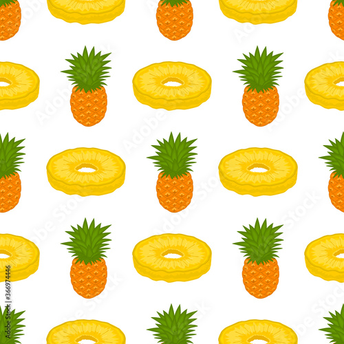 Illustration on theme big colored seamless pineapple