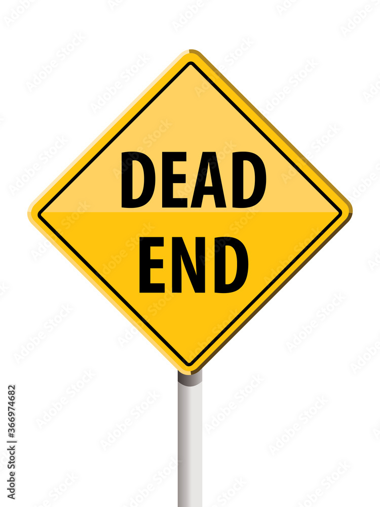 dead end road sign, vector illustration 