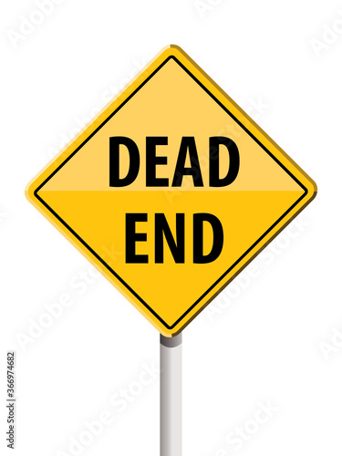dead end road sign, vector illustration 