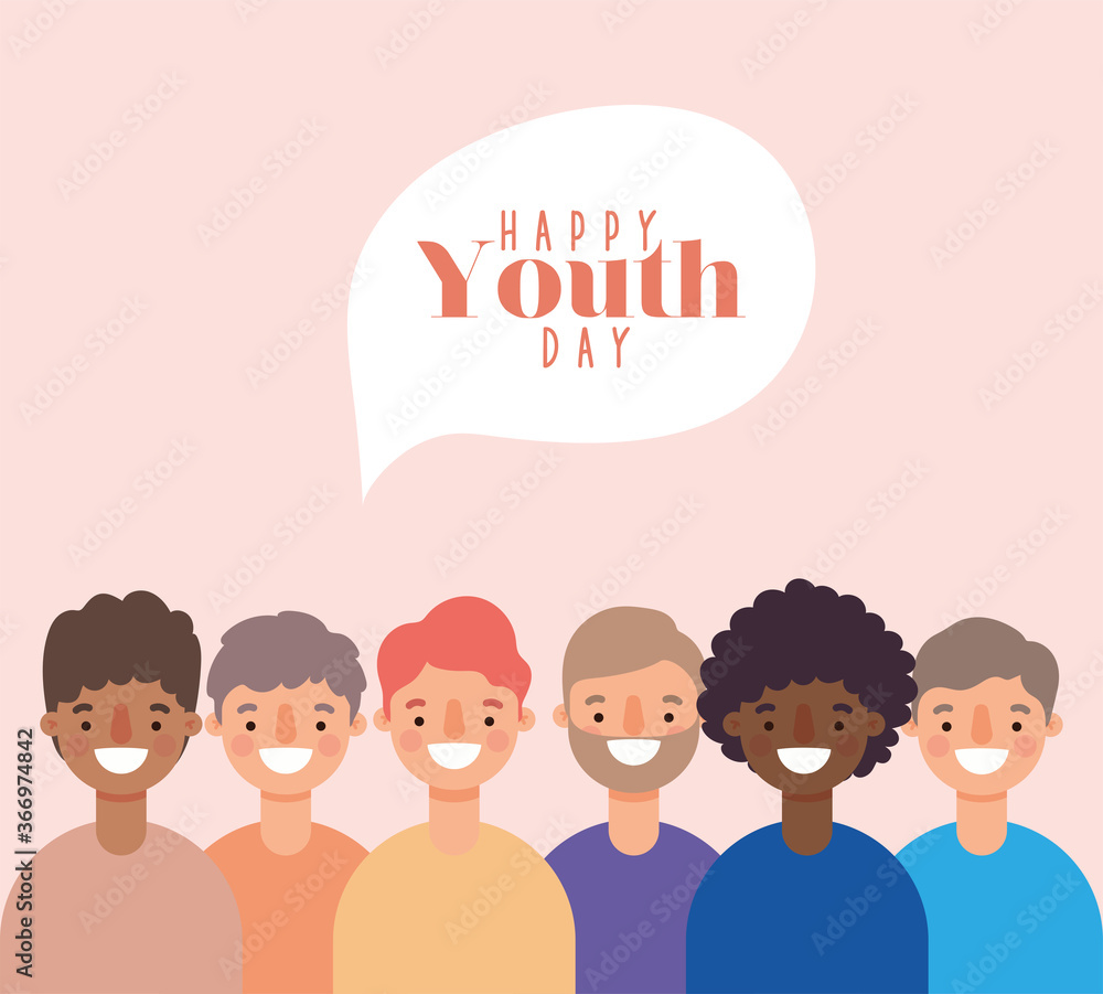 men cartoons smiling of happy youth day design, Young holiday and friendship theme Vector illustration men cartoons smiling of happy youth day design, Young holiday and friendship theme Vector illustration