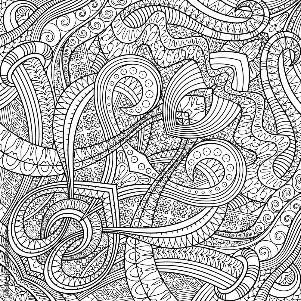 Vector ethnic hand drawn line art background