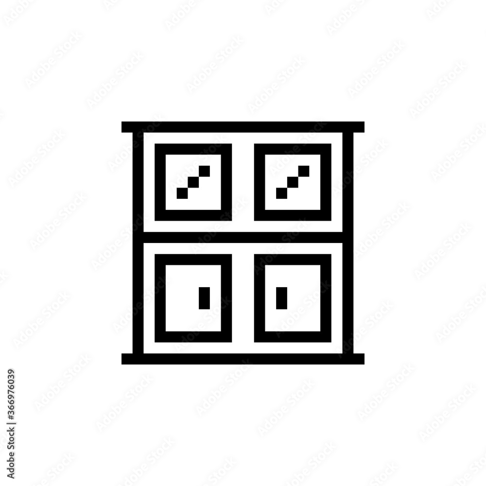 cupboard, furniture and decor icon. perfect for logo, game, poster, website and presentation. icon design retro and pixel art style cupboard, furniture and decor icon. perfect for logo, game, poster, website and presentation. icon design retro and pixel art style