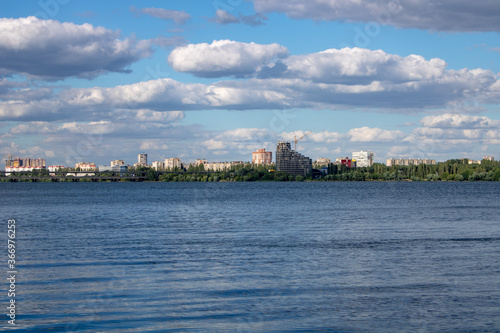 Russia, Voronezh, reservoir, view from the right bank to the left.