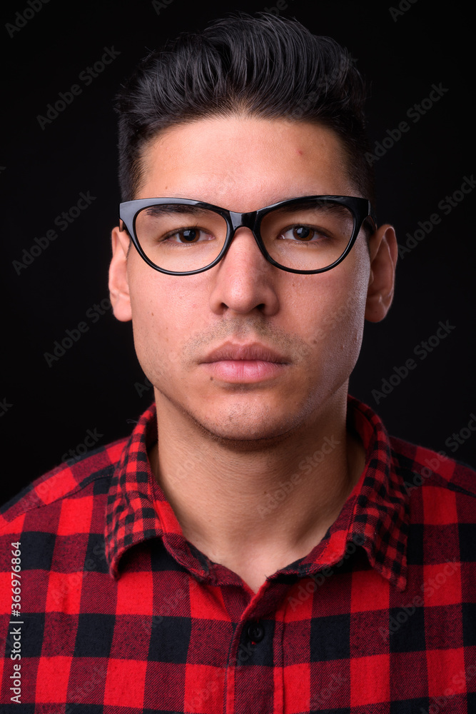 Portrait of young handsome hipster man with eyeglasses Portrait of young handsome hipster man with eyeglasses