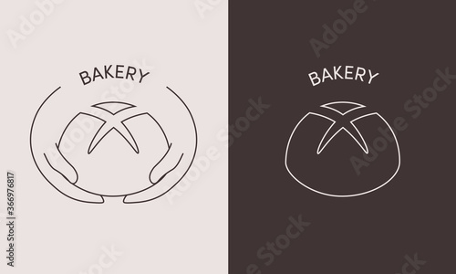 Bread Logo Design - Vector illustration, decorative or logo design in simple minimal style - for bakery, bread, food and charity branding themes 