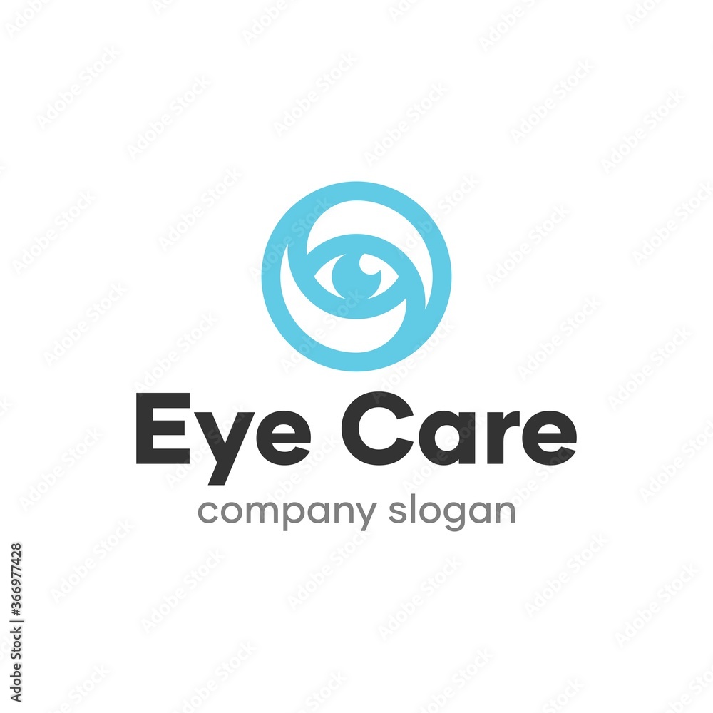 Circular Eye Care Logo Design Template
