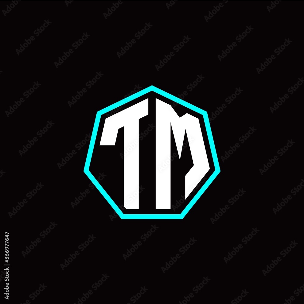 T M initials modern polygon logo template T M initials modern polygon logo template