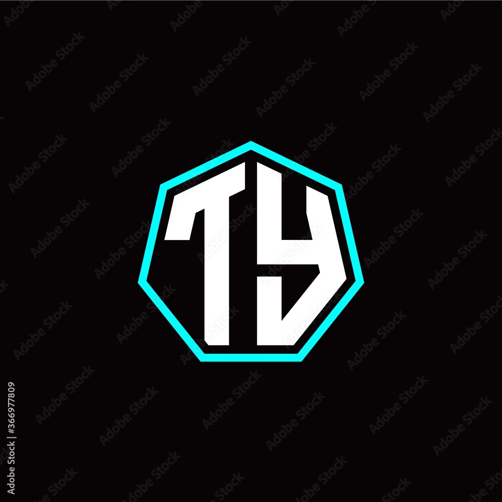 T Y initials modern polygon logo template T Y initials modern polygon logo template