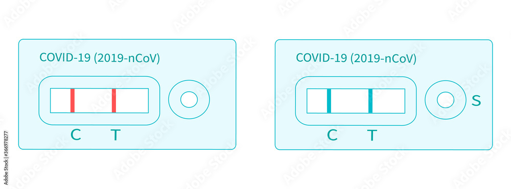 COVID-19 Coronavirus test. Rapid test. Lab research and diagnosis. Medicine vector concept in flat design. Vector illustration. COVID-19 Coronavirus test. Rapid test. Lab research and diagnosis. Medicine vector concept in flat design. Vector illustration.