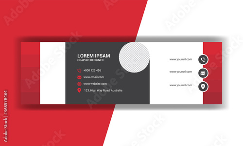 Email signature template design. Corporate mail business email signature banner