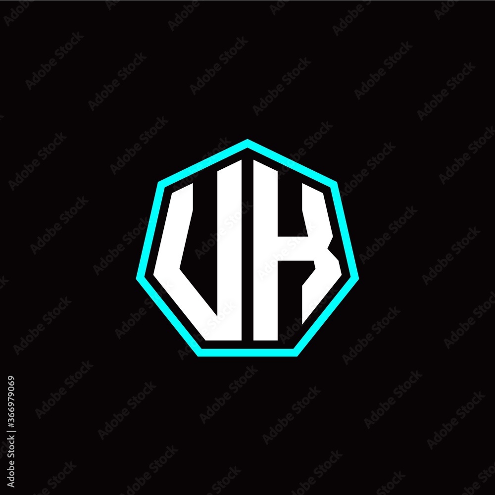 U K initials modern polygon logo template U K initials modern polygon logo template
