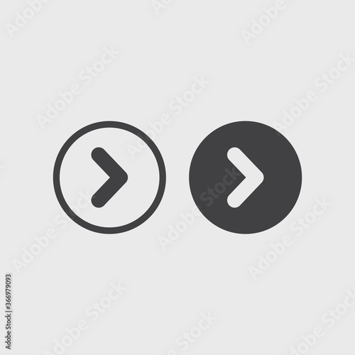 Move to next icon isolated on circle button