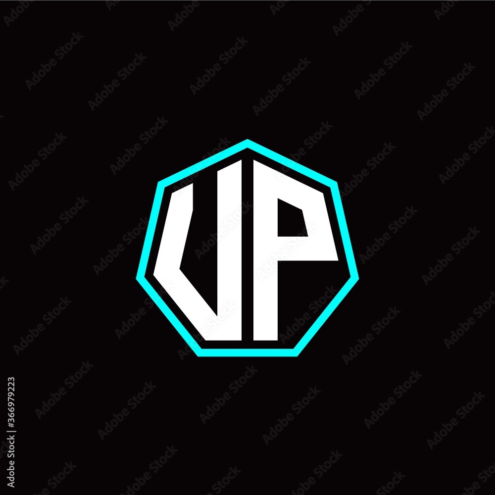 U P initials modern polygon logo template U P initials modern polygon logo template