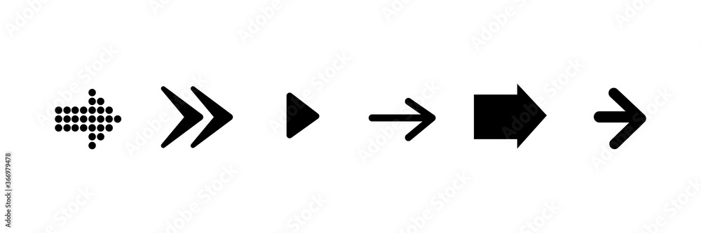 Arrow icon set isolated on white background Arrow icon set isolated on white background