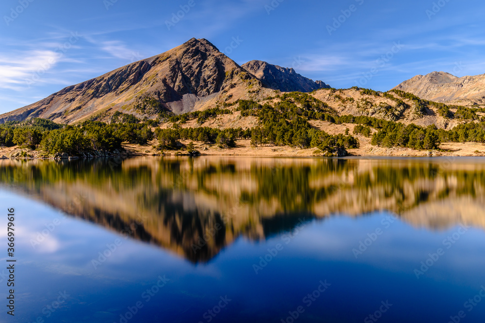 Mountain reflection on a lake (Capcir, Estanys de Camporells, France)