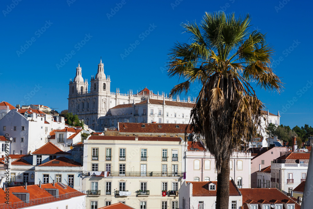 The Church of Santa Engrácia from Miradouro das Portas do Sol, Alfama, Lisbon, Portugal