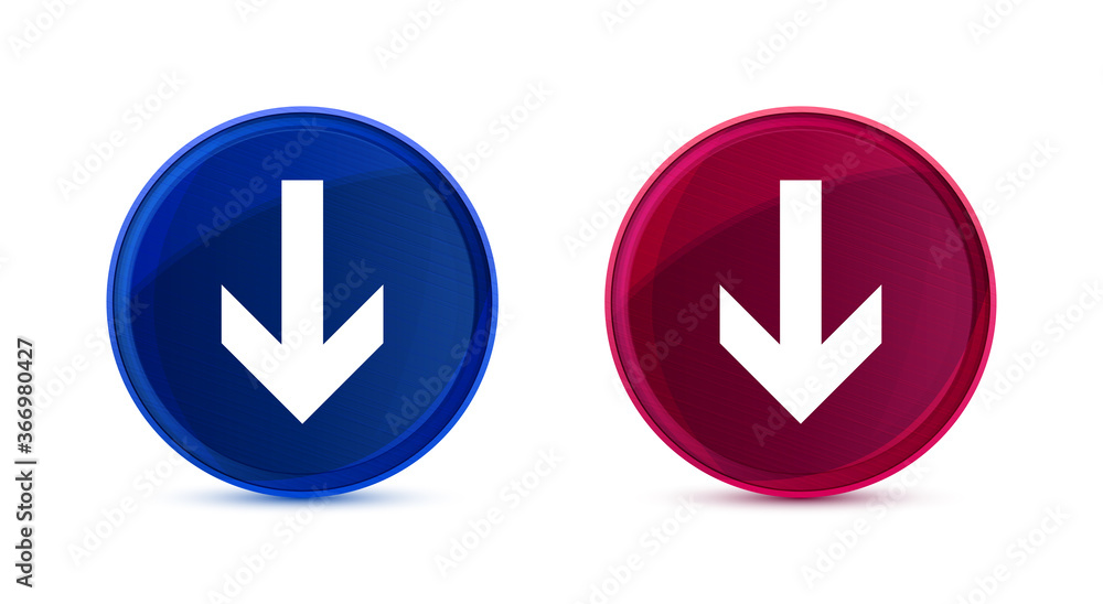 Down arrow icon silky round button set illustration Down arrow icon silky round button set illustration