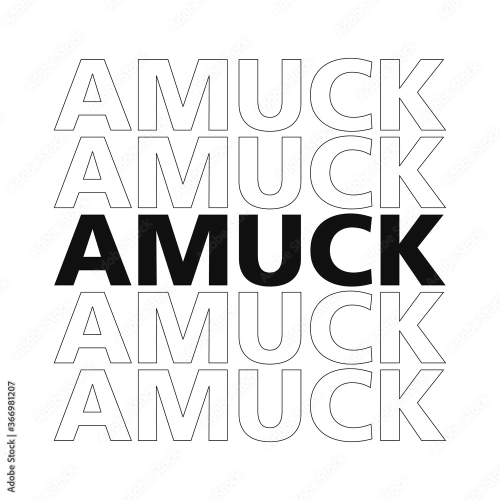 Amuck isolated words in vector