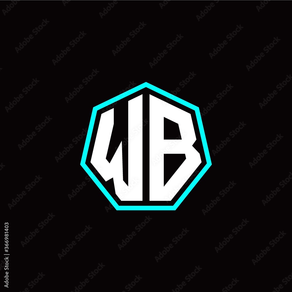 W B initials modern polygon logo template W B initials modern polygon logo template