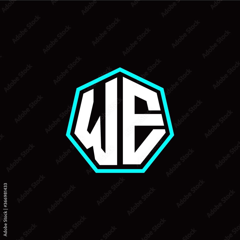 W E initials modern polygon logo template W E initials modern polygon logo template