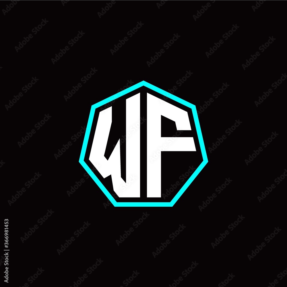 W F initials modern polygon logo template W F initials modern polygon logo template