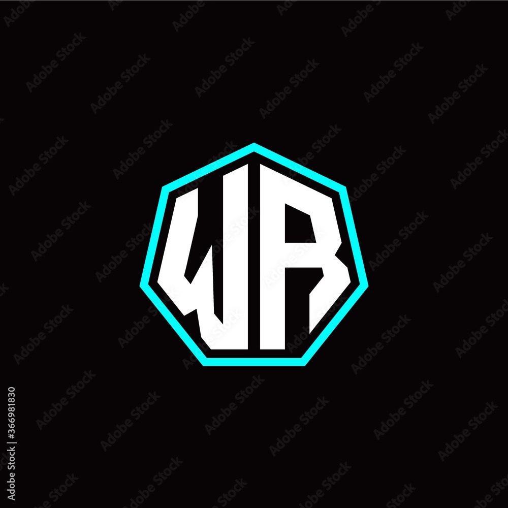 W R initials modern polygon logo template W R initials modern polygon logo template