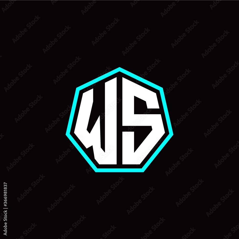 W S initials modern polygon logo template W S initials modern polygon logo template