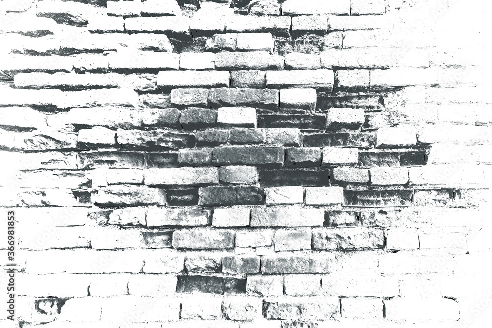 Abstract black and white brick wall background