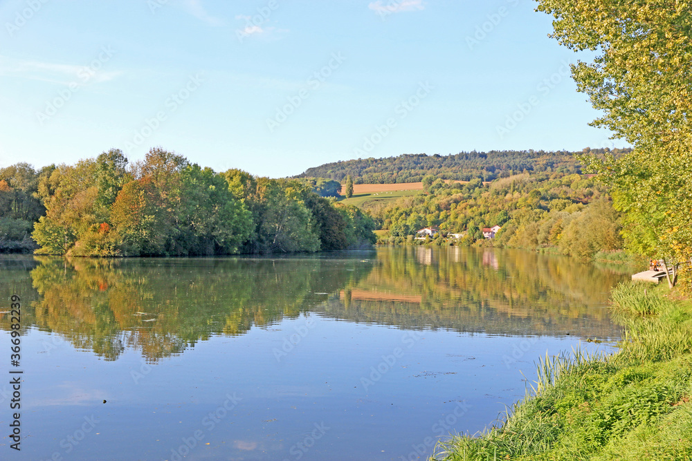 River Moselle at Millery in France River Moselle at Millery in France