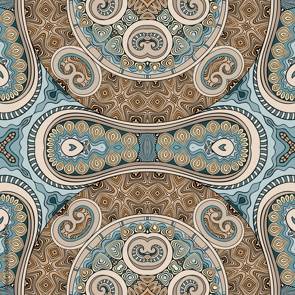 Fototapeta premium Vector abstract ethnic hand drawn seamless pattern