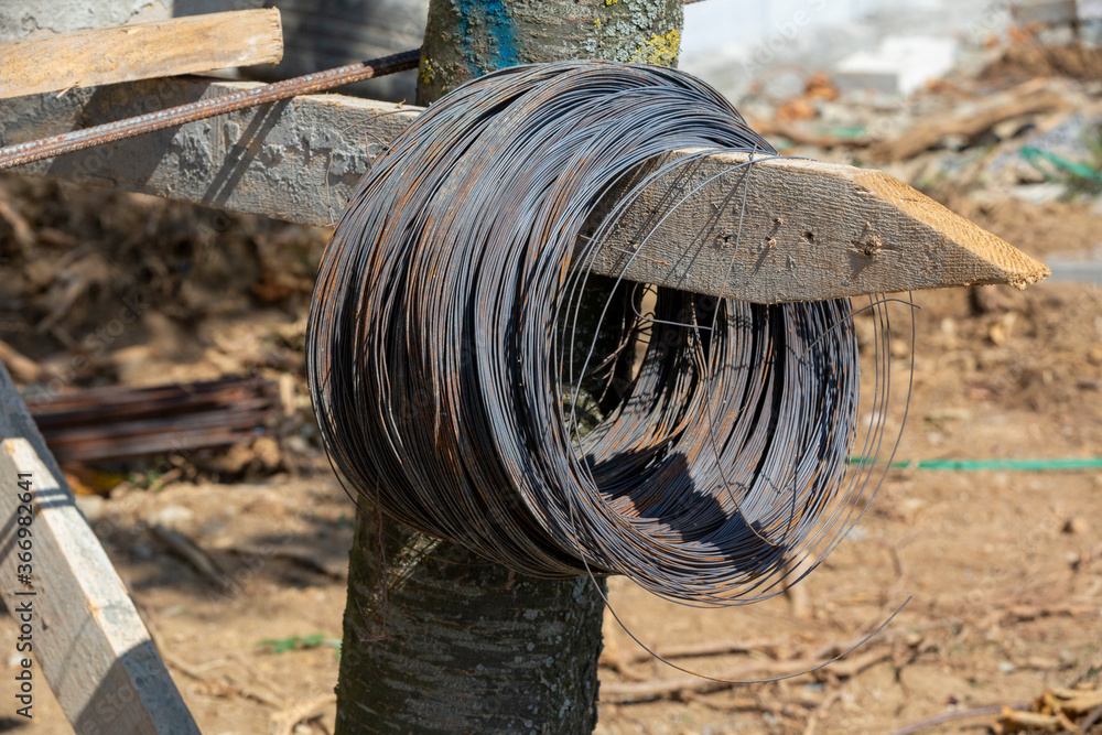 Stock with rolls of sheet steel in industrial plant Stock with rolls of sheet steel in industrial plant
