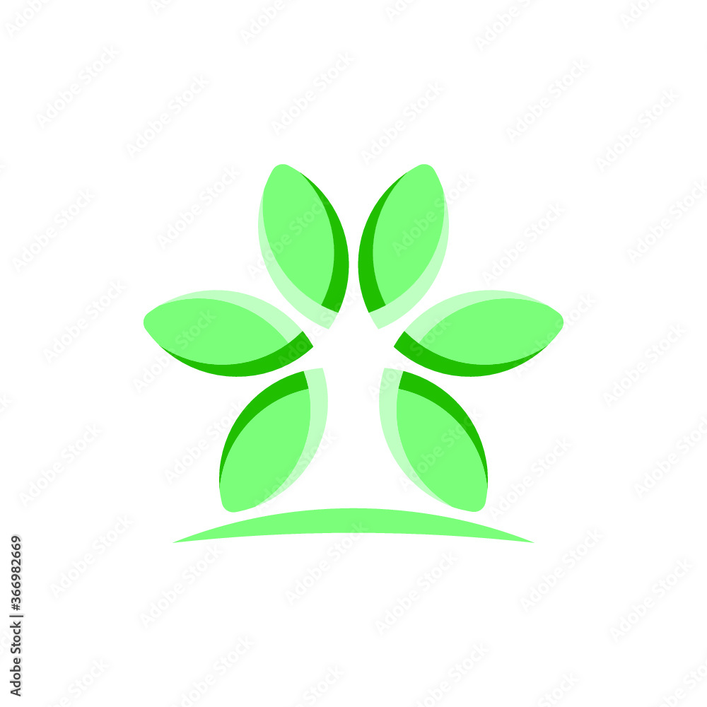 leaf plant logo design template