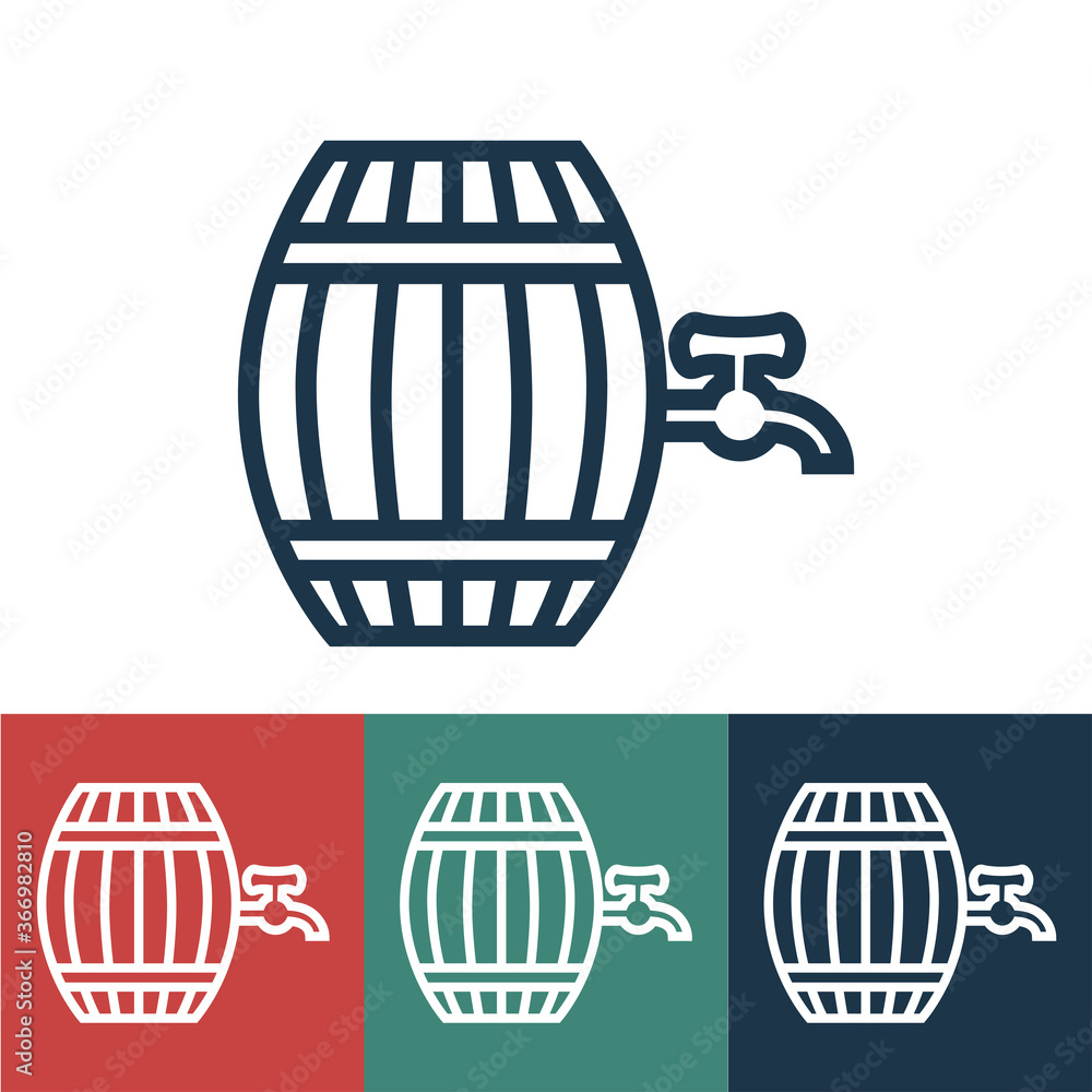 Linear vector icon with barrel of alcohol Linear vector icon with barrel of alcohol