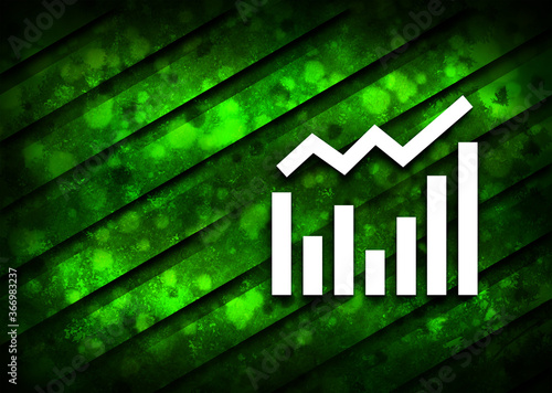 Statistics icon parallel natural green background illustration